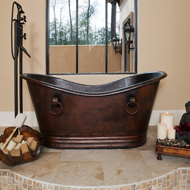 Premier Copper Products 67" x 34" Pedestal Soaking Copper Bathtub